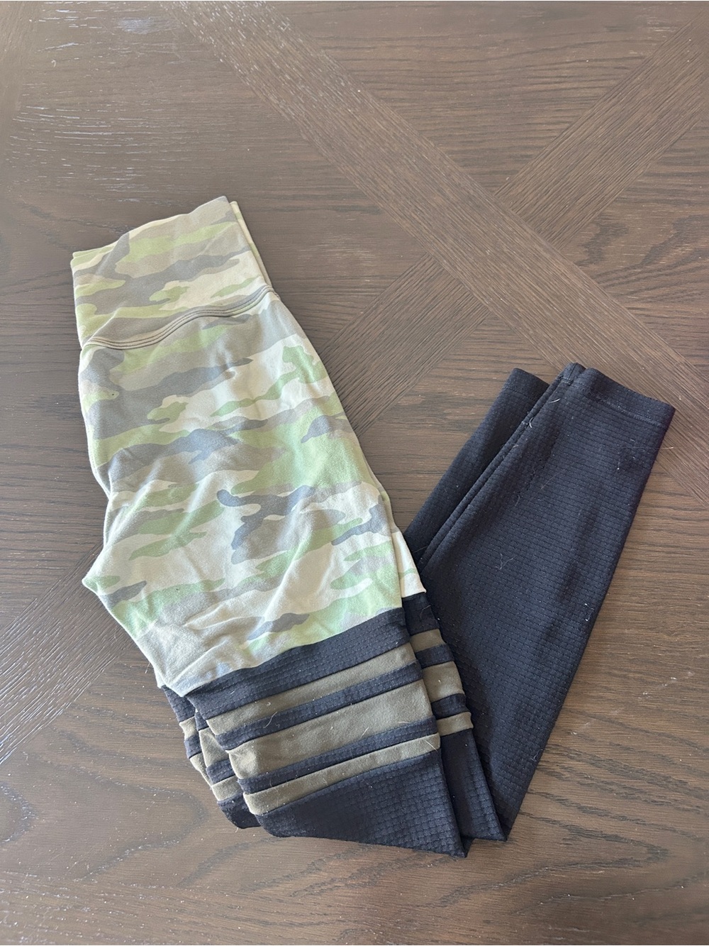 Bombshell Sportswear Green Camo & Black Leggings
